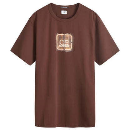 Cp Company 051A Metropolis Graphic Logo T-Shirt In Rum Raisin