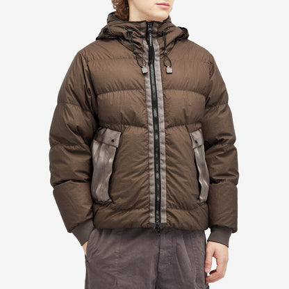 Cp Company 266A Goggle Bi-Tm Down Jacket In Walnut Brown