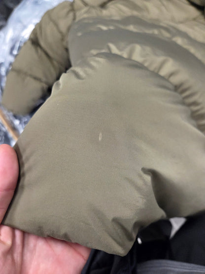 Cp Company 202A Lens Button Nycra-R Long Down Jacket ( 2 small defects see pics ) In Walnut Brown