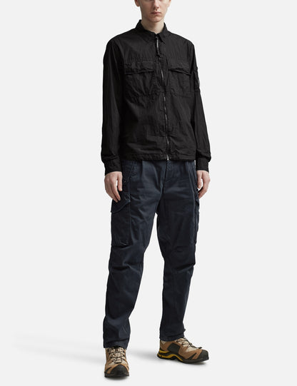 Cp Company 059A Stretch Sateen Loose Fit Lens Cargo Pants In Navy