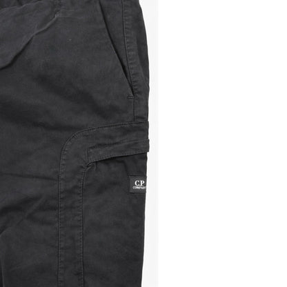 Cp Company 200A Stretch Satin Patch Logo Cargo Pants In Black
