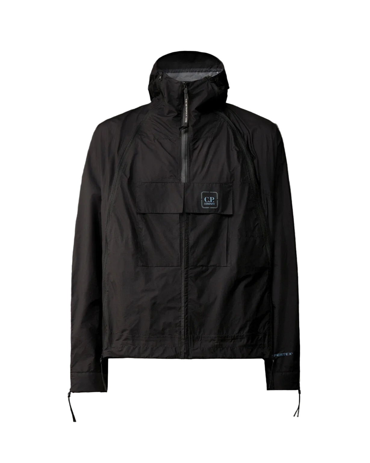 Cp Company Metropolis Nylon Pertex Lightweight Hooded Jacket in Black