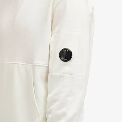 Cp Company Heavy Lens Overhead Hoodie In White