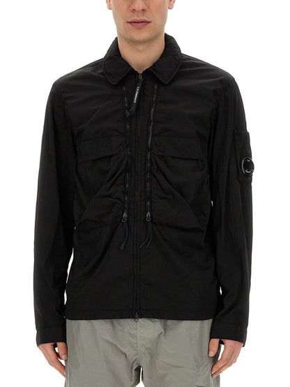 Cp Company 013A Chrome-R Lens Overshirt in Black