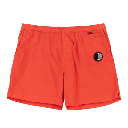 Cp Company Flatt Nylon Lens Swim Shorts In Red
