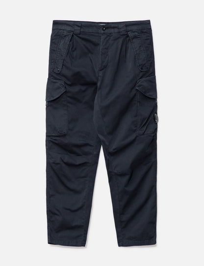Cp Company 059A Stretch Sateen Loose Fit Lens Cargo Pants In Navy