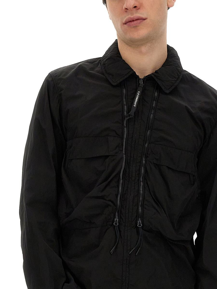 Cp Company 013A Chrome-R Lens Overshirt in Black
