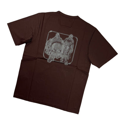 Cp Company 049A Graphic Logo T-Shirt In Rum Raisin