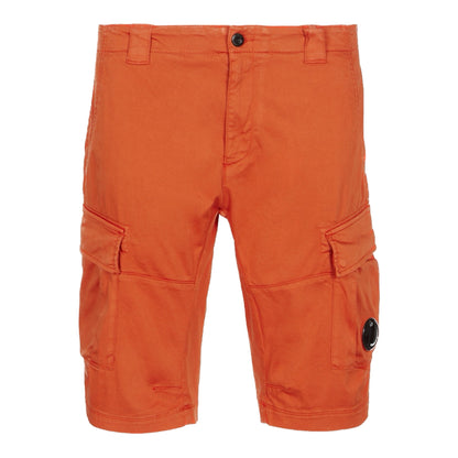 Cp Company 116A Satin Stretch Lens Cargo Shorts Harvest Pumpkin