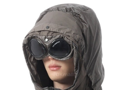 Cp Company 266A Goggle Bi-Tm Down Jacket In Walnut Brown
