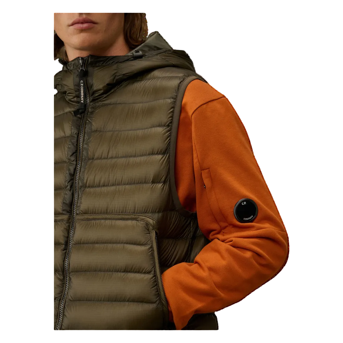 Cp Company D.D Shell Down Gilet In Butternut Brown