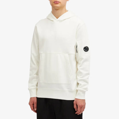 Cp Company Heavy Lens Overhead Hoodie In White