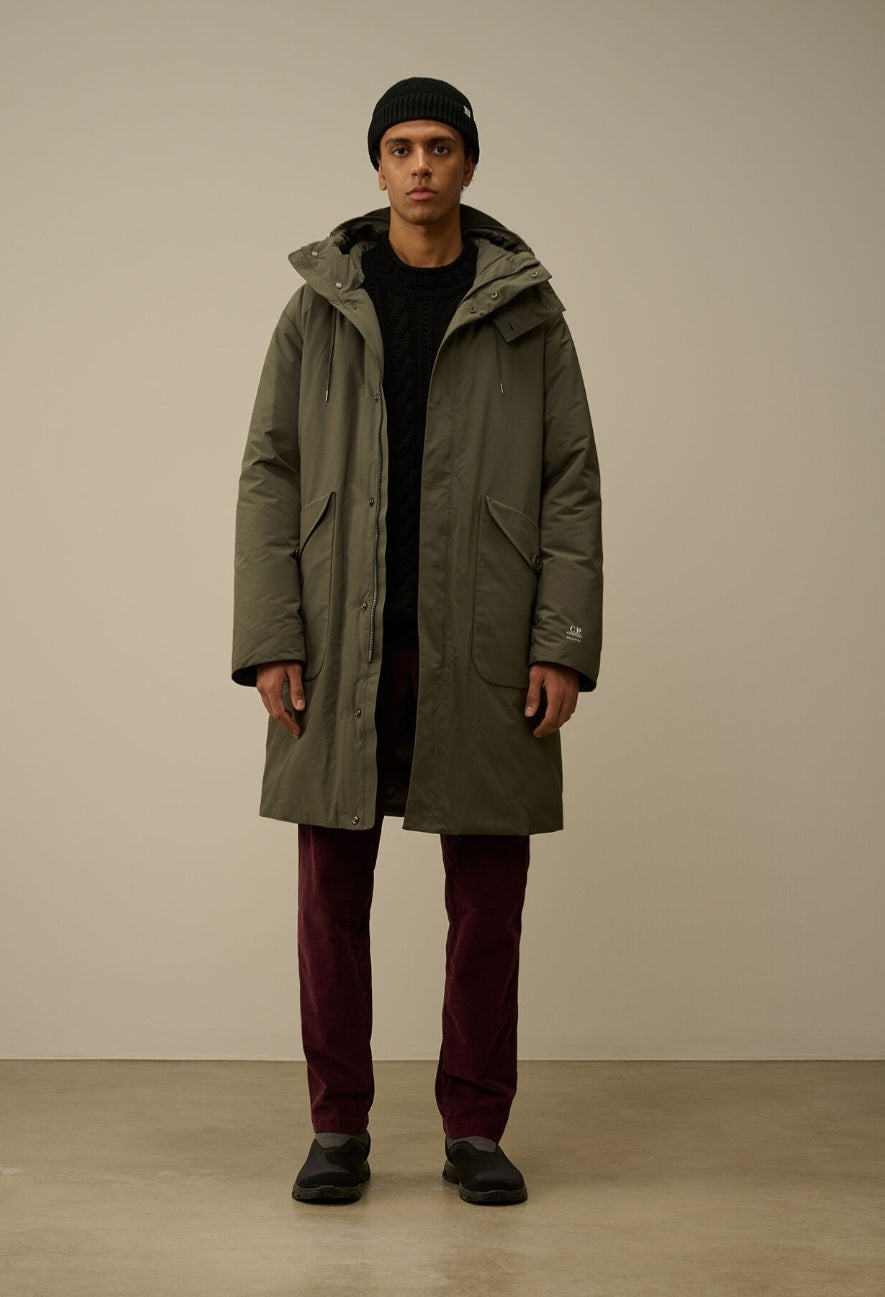 Cp Company Loose Fit Micro-M Down Parka In Grape Leaf