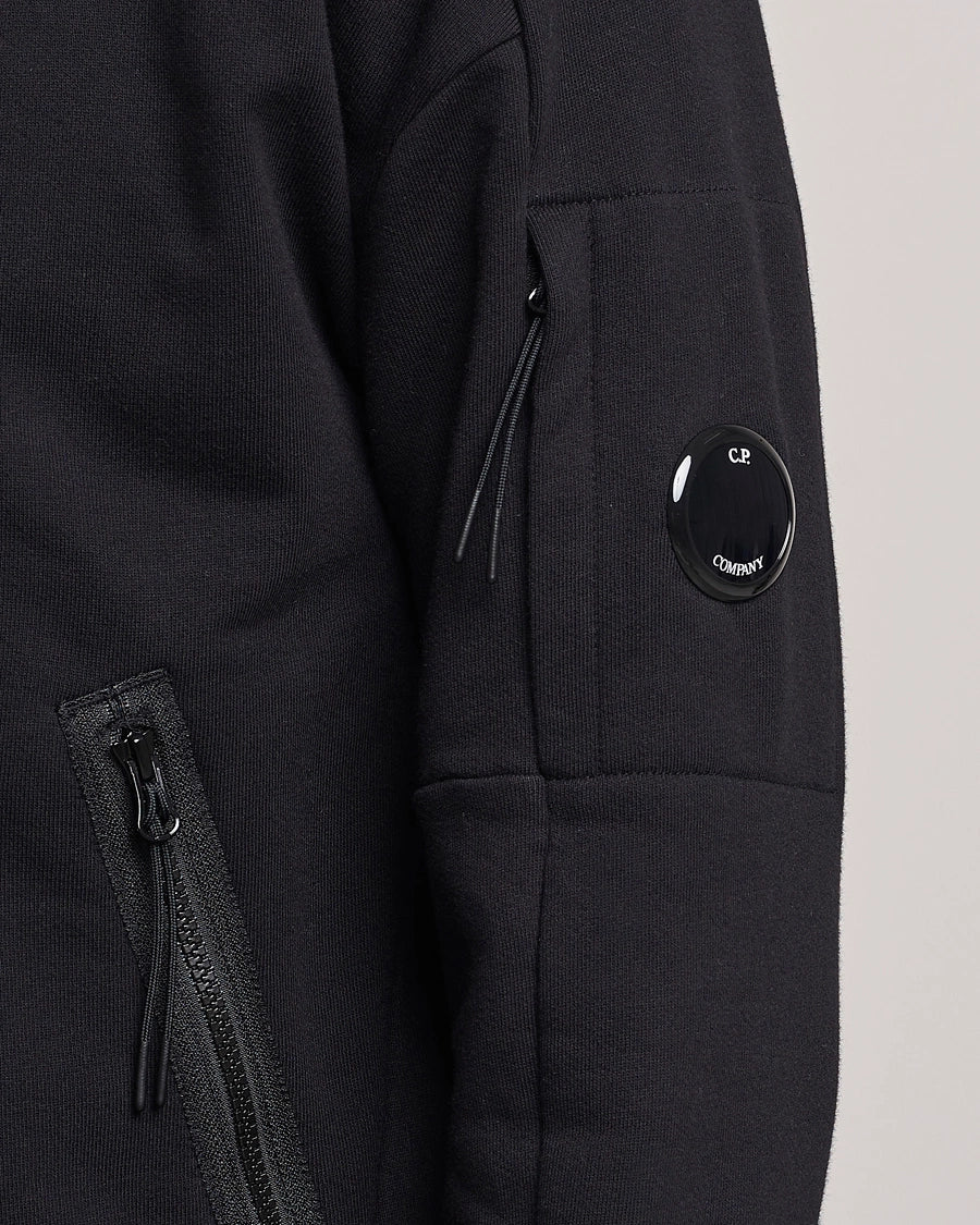 Cp Company Diagonal Raised Lens Full Zip In Black