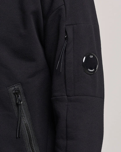 Cp Company Diagonal Raised Lens Full Zip In Black