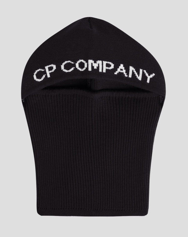 Cp Company Knitted Big Logo Balaclava Black