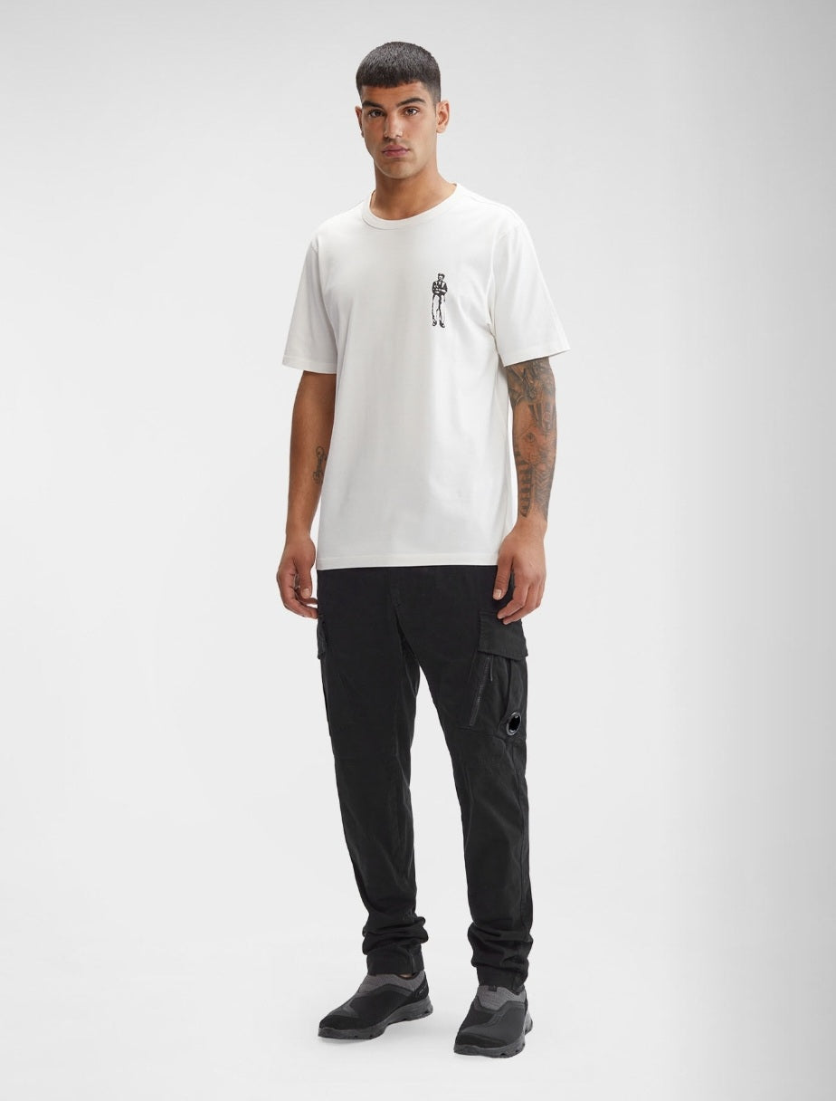 Cp Company 124A Stretch Satin Lens Cargo Pants In Black