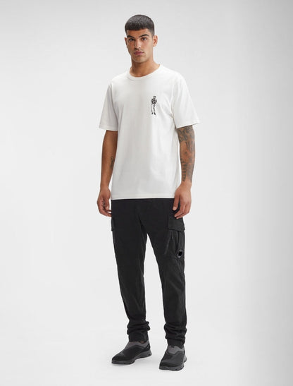 Cp Company 124A Stretch Satin Lens Cargo Pants In Black