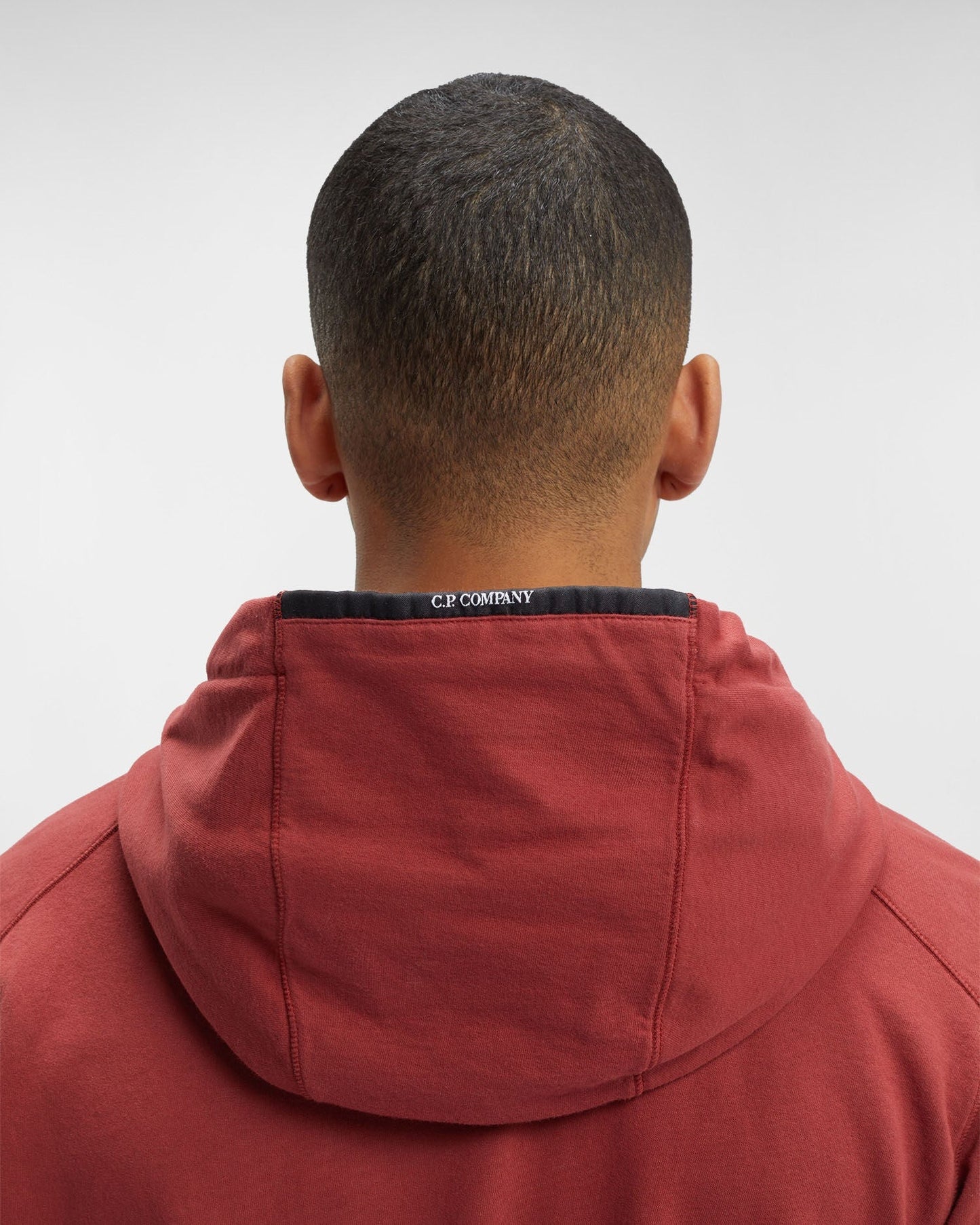 Cp Company Hooded Lens Full Zip In Red