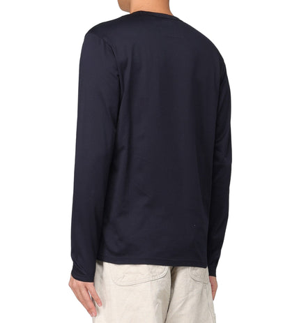 Cp Company Embroidered Logo Long Sleeve T-Shirt In Navy