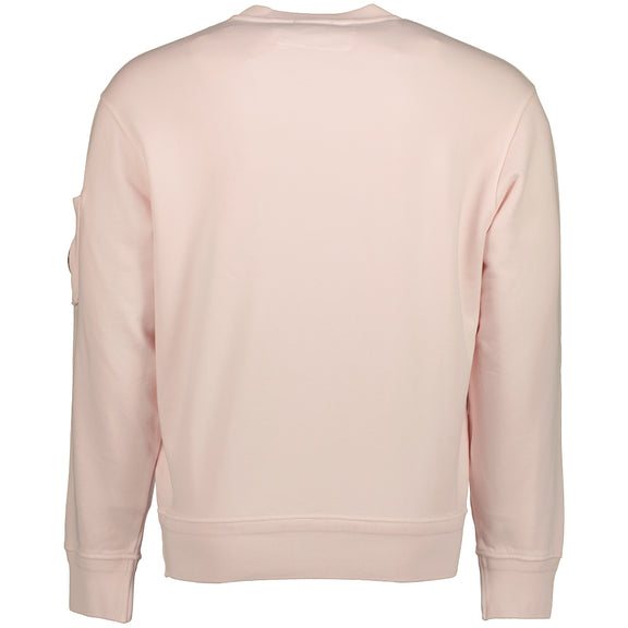 Cp Company Loose Fit Lens Diagonal Fleece Resist Dyed Sweatshirt In Heavenly Pink