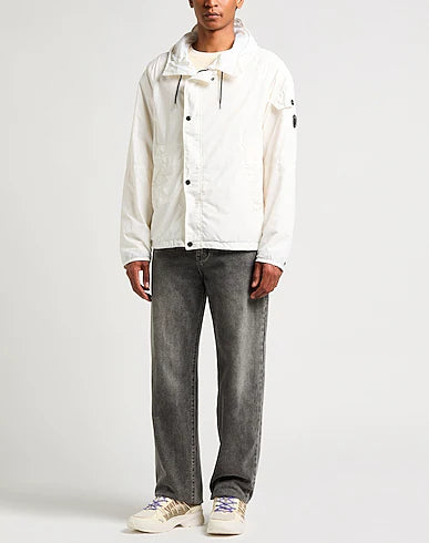 Cp Company Flatt Nylon Lens Jacket In White