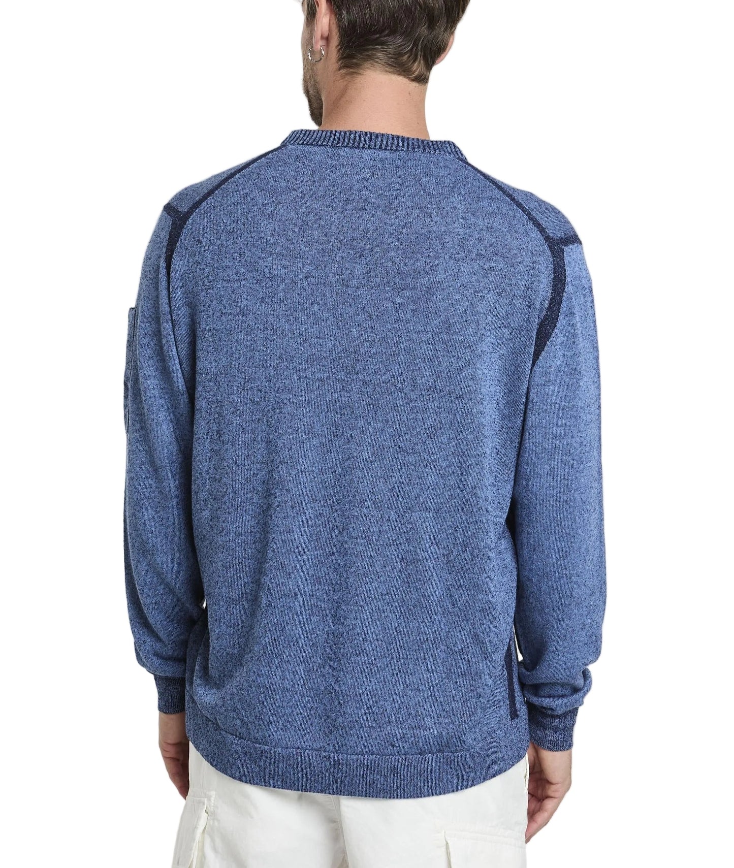 Cp Company Sea Island Lens Knit In Ink Blue