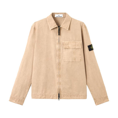 [Stone Island] Brushed Cotton Canvas "Old" Effect Overshirt