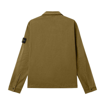 [Stone Island] Brushed Cotton Canvas "Old" Effect Overshirt