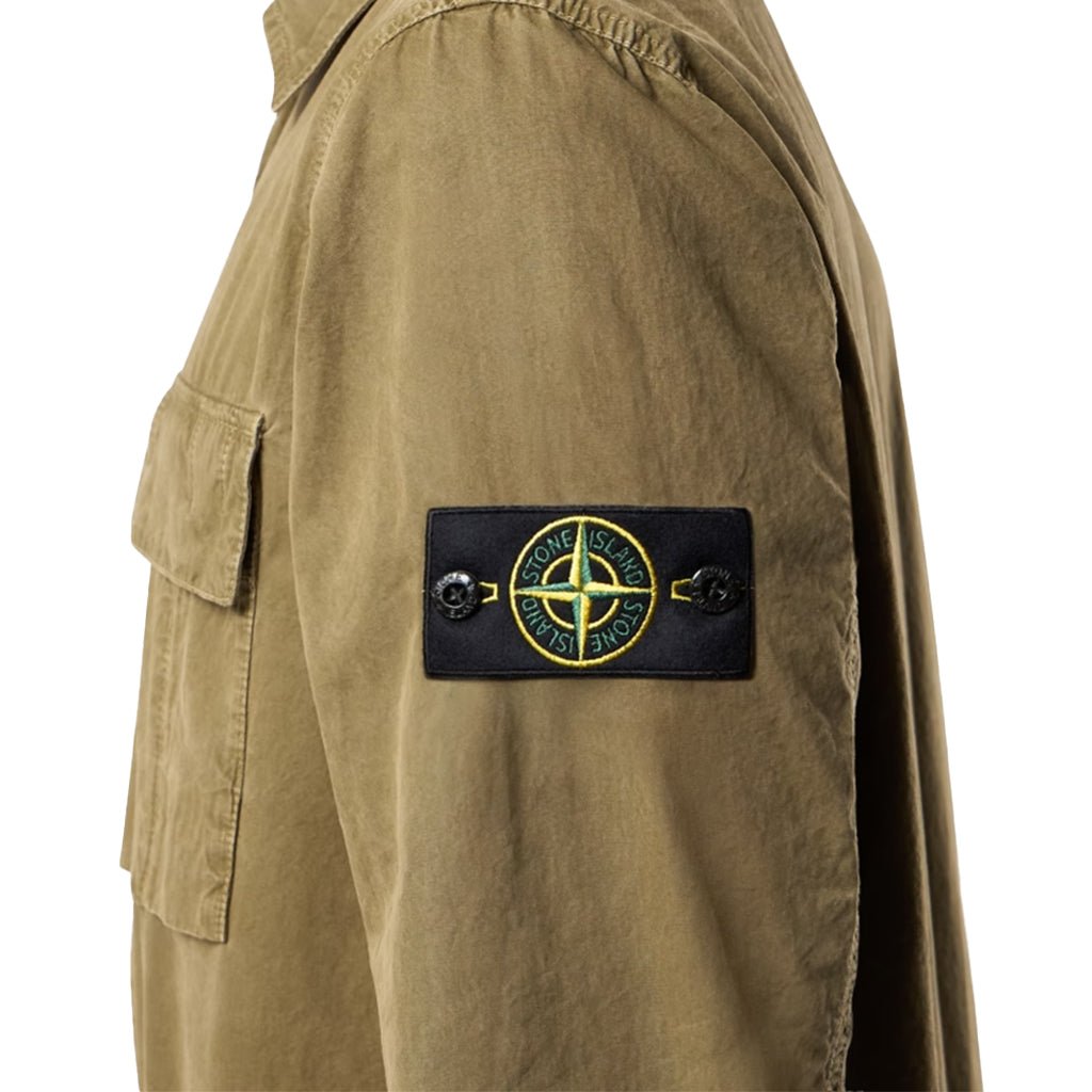 [Stone Island] Brushed Cotton Canvas "Old" Effect Overshirt
