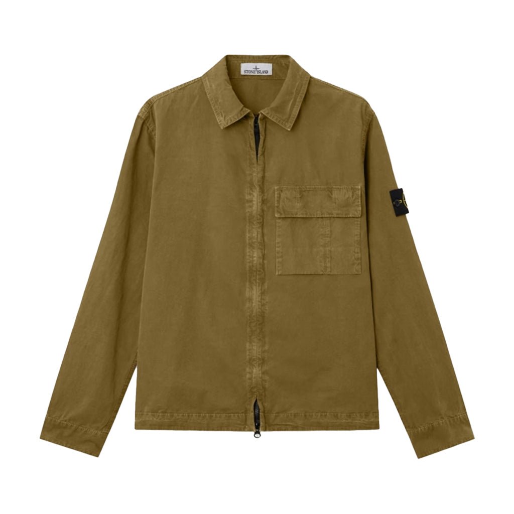 [Stone Island] Brushed Cotton Canvas "Old" Effect Overshirt