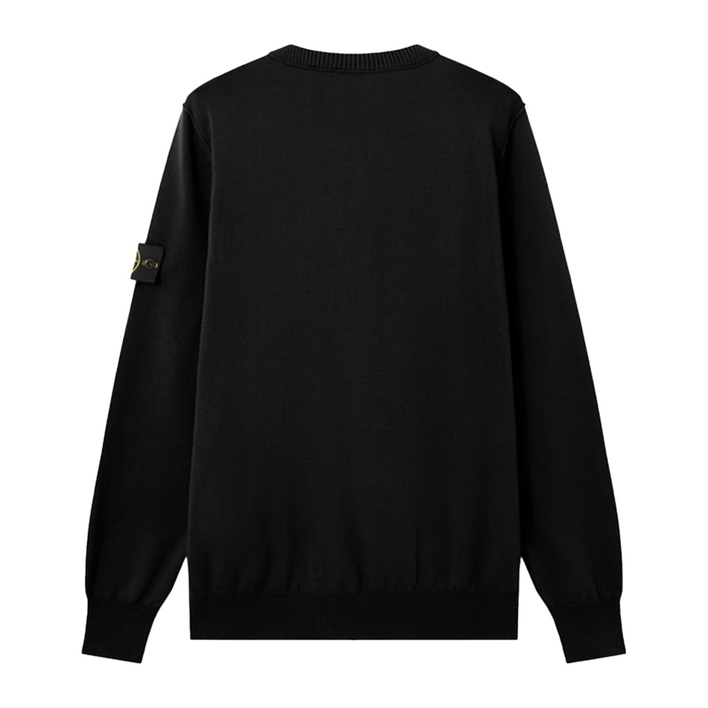 Stone Island Cotton Crewneck Sweatshirt With Rolled Up Edges