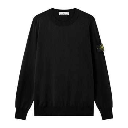 Stone Island Cotton Crewneck Sweatshirt With Rolled Up Edges