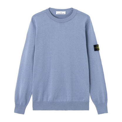 Stone Island Cotton Crewneck Sweatshirt With Rolled Up Edges