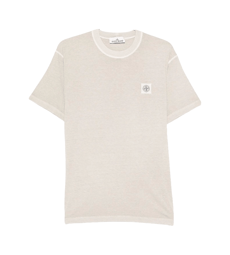 [Stone Island] Cotton "Fissato" Effect Compass T-Shirt