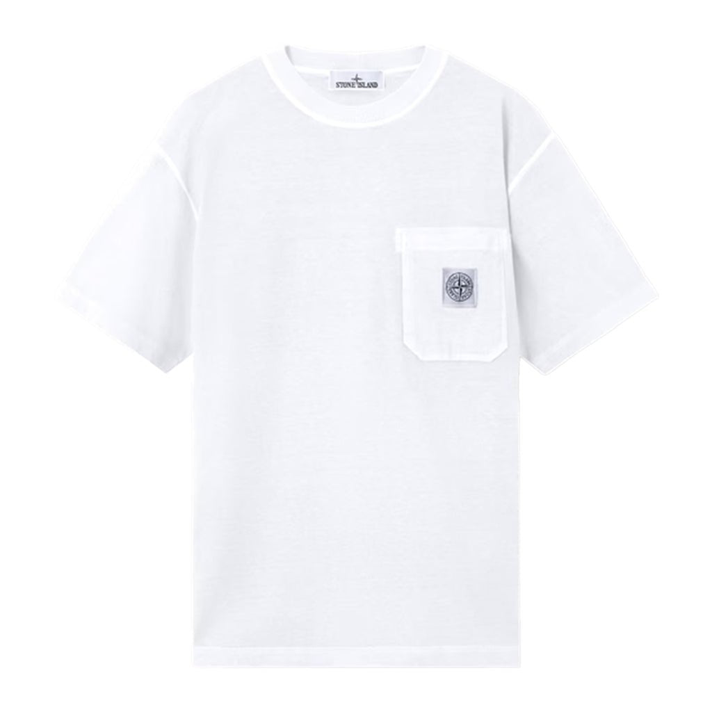 [Stone Island] Cotton "Fissato" Effect Pocket Compass T-Shirt