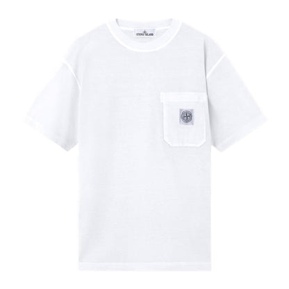 [Stone Island] Cotton "Fissato" Effect Pocket Compass T-Shirt