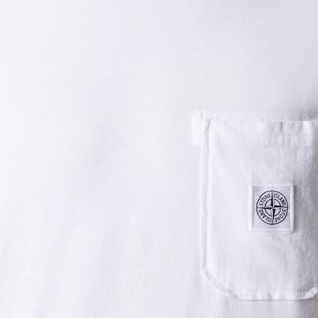 [Stone Island] Cotton "Fissato" Effect Pocket Compass T-Shirt