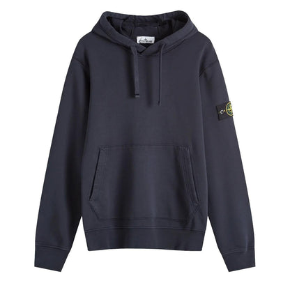 [Stone Island]Cotton Fleece Hooded Sweatshirt in Ink