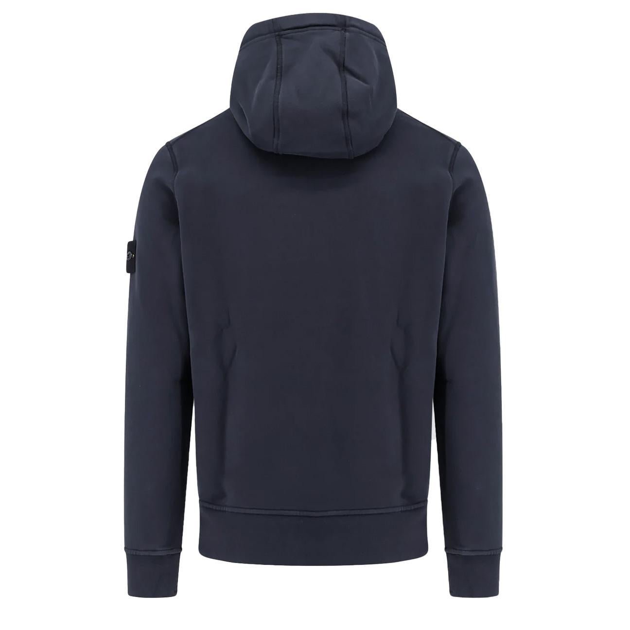 [Stone Island]Cotton Fleece Hooded Sweatshirt in Ink