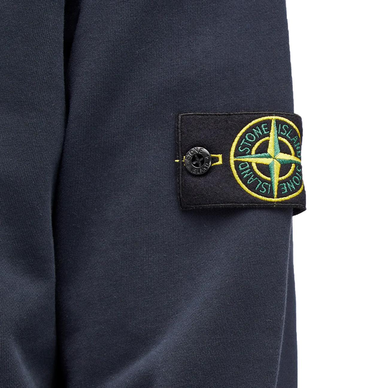 [Stone Island]Cotton Fleece Hooded Sweatshirt in Ink