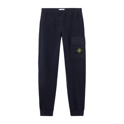 [Stone Island] Cotton Fleece Regular Fit Joggers in Navy