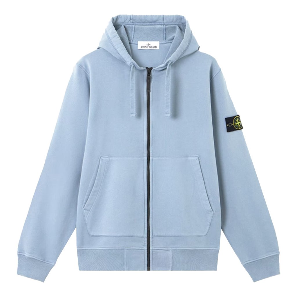 [Stone Island] Cotton Fleece Zip-Up Hooded Sweatshirt