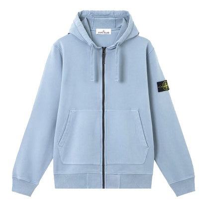 [Stone Island] Cotton Fleece Zip-Up Hooded Sweatshirt