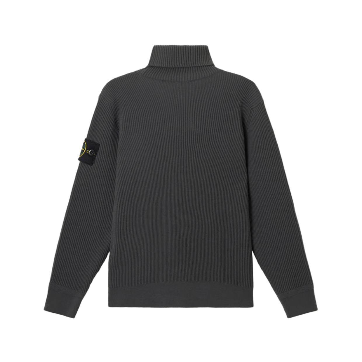 [Stone Island] Full Rib Wool Knit Turtleneck in Lead Grey