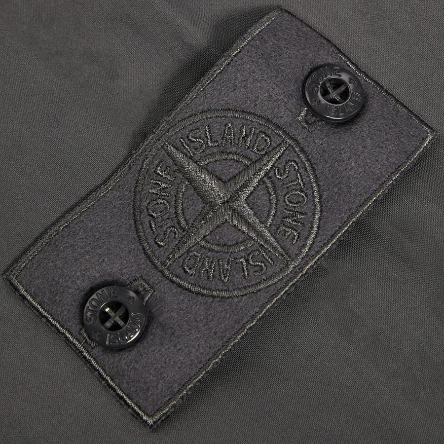 [Stone Island] Ghost Flannel Loose Fit Trousers with Elasticated Zipped Cuffs in Dark Grey