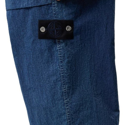 Stone Island Hollow Fibre Nylon Indigo-TC + Marmo Corrosion Loose Fit Trousers