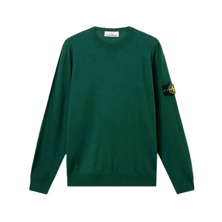 [Stone Island] Light Pure Wool Crewneck Knit in Juniper