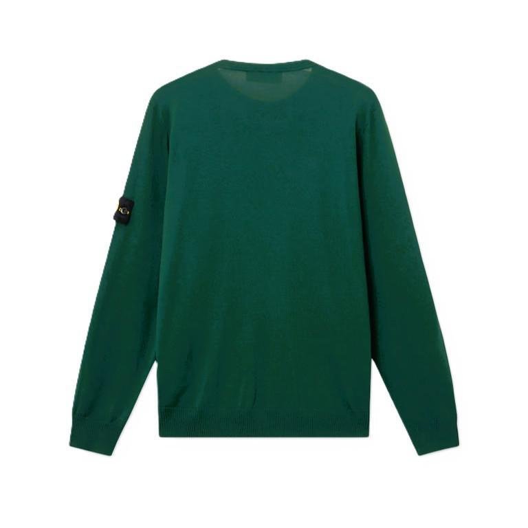 [Stone Island] Light Pure Wool Crewneck Knit in Juniper