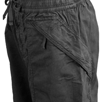[Stone Island] Loose Fit Cotton Cargo Trousers in Black